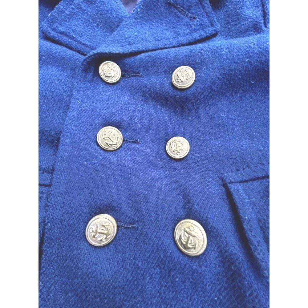 VINTAGE 1960's Fieldstone Double Breasted Wool Coat JFK Jr US Navy Boys Size 2 - Picture 6 of 12